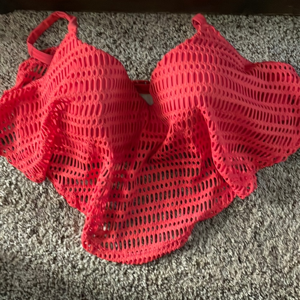 Swim by Cacique. Balconette style. Size 40DD. Orange/coral color